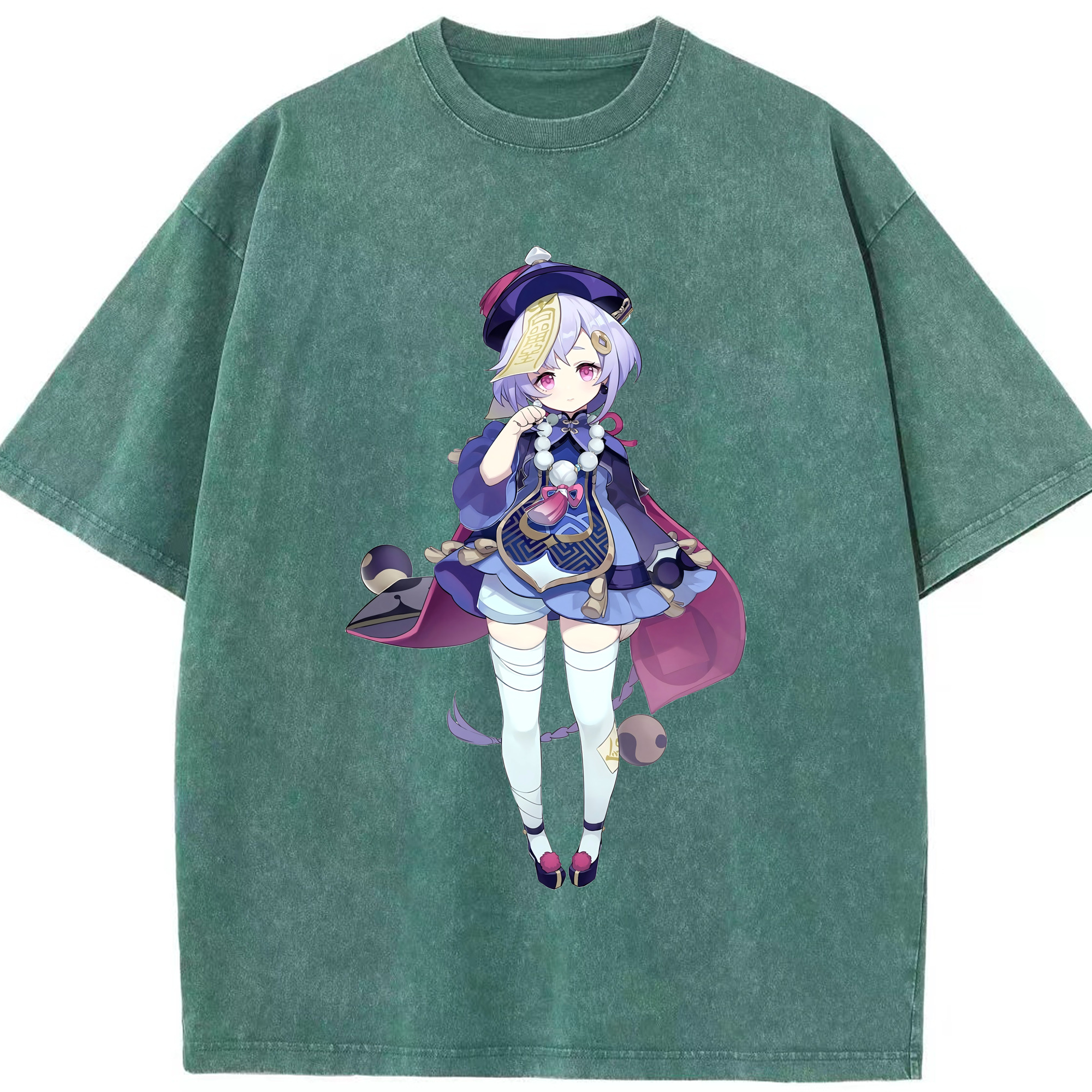 げんし神 七七 なな  genshin Nana 綿100% ヴィンテージ風 半袖Tシャツ（フロントプリント）